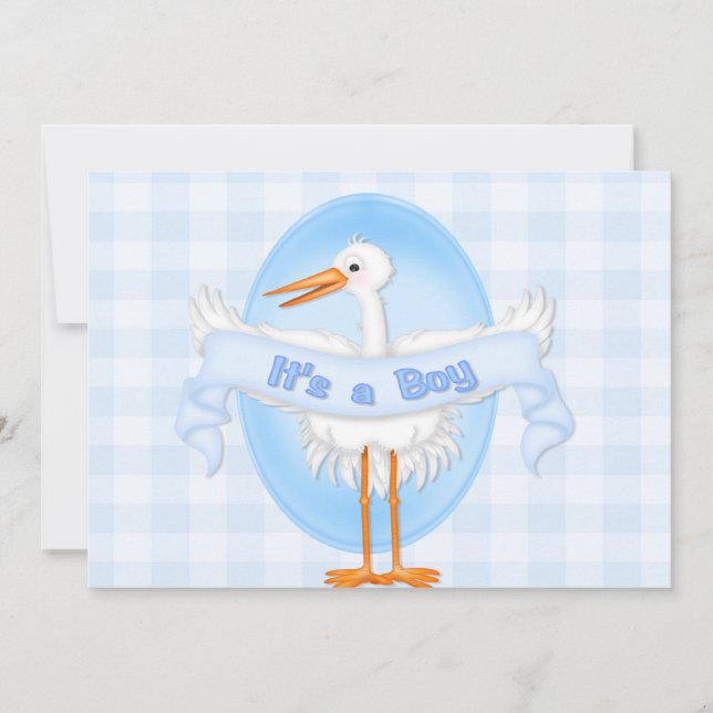 Stork It's a Boy  Baby Shower  Invitation (Front)