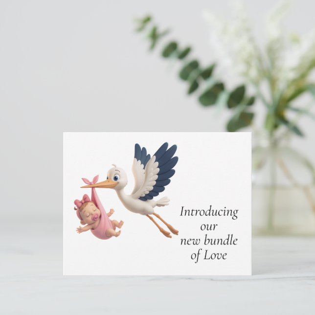 Stork merchandise postcard (Standing Front)