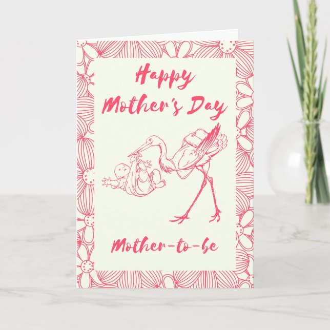 Stork Mummy To Be Mother's Day Card (Front)