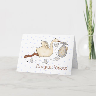 Stork New Baby Boy Greeting Card
