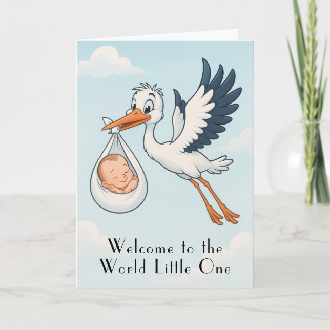 Stork Newborn Baby Card (Front)