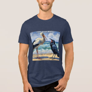 Stork Raven Mad – Beach Bird Banter Tri-Blend Shirt