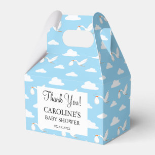 Stork Special Delivery Baby Shower Blue Clouds Favour Box