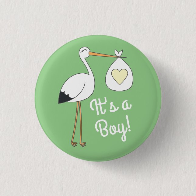 Stork Spring Baby Shower  3 Cm Round Badge (Front)