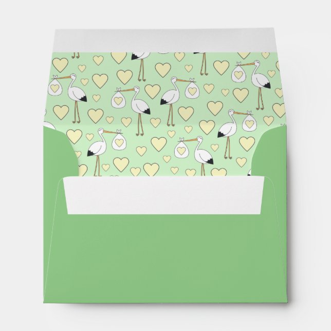 Stork Spring Baby Shower  Envelope (Back (Bottom))