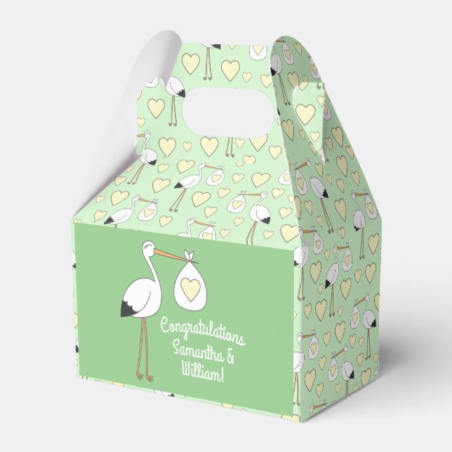 Stork Spring Baby Shower  Favour Box (Front Side)
