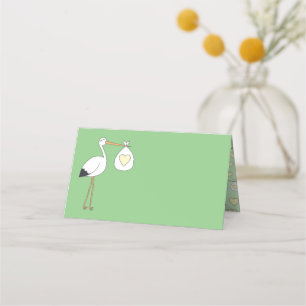 Stork Spring Baby Shower  Place Card