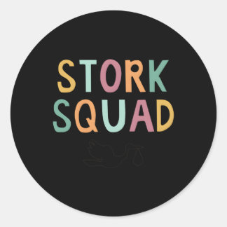 Stork Squad Labour And Delivery Classic Round Sticker
