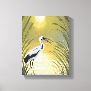 Stork Swamp Everglades National Park Watercolor Canvas Print