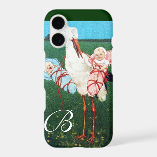 STORK TWIN BABY SHOWER MONOGRAM