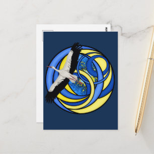 Stork. Ukrainian abstract art Postcard