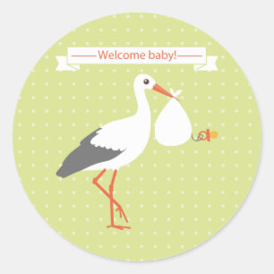 Stork Welcome baby Sticker