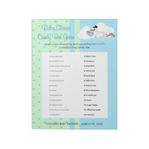 Stork with a Cute Little Baby Boy - Candy Bar Notepad
