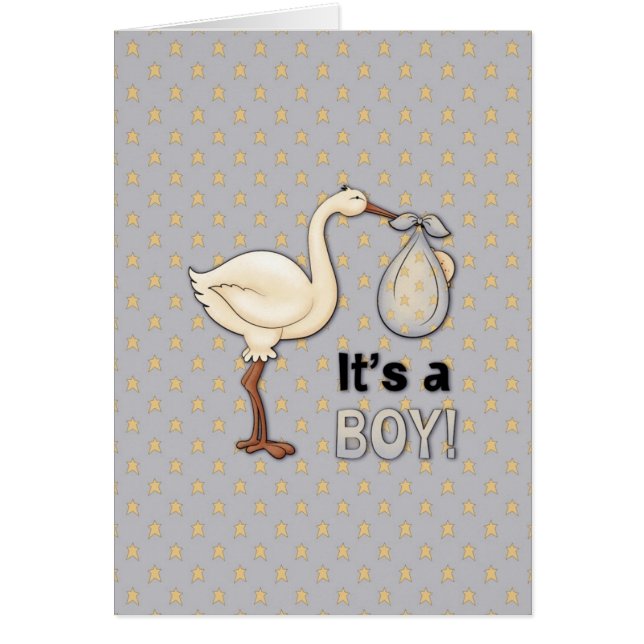 Stork with baby Boy (Front)