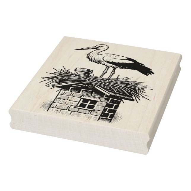 Stork Wood Art Stamp (Stamp)
