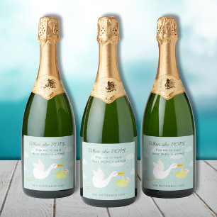 Stork Yellow Bundle Pop It  Sparkling Wine Label