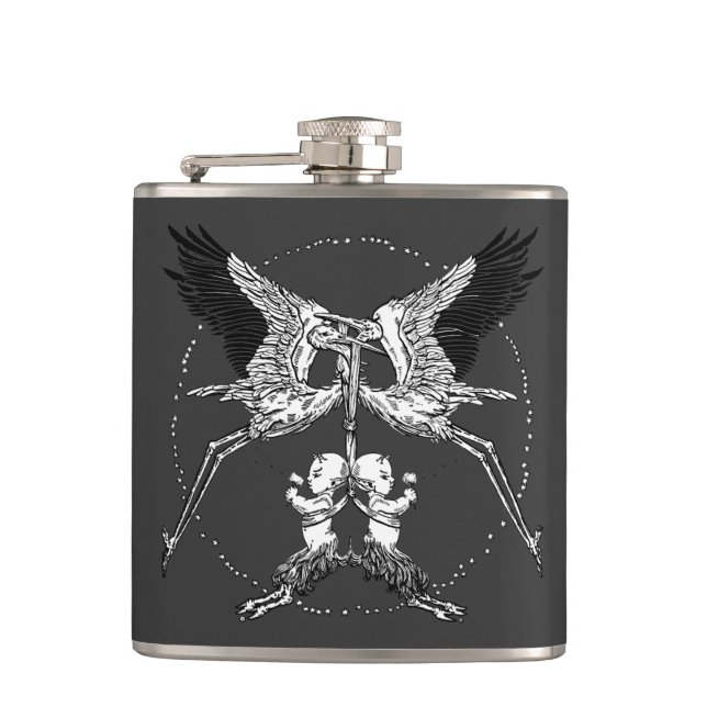 Storks and Satyrs Hip Flask (Front)