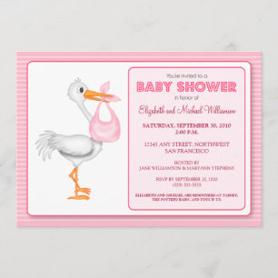 Stork's Arrival Baby Shower Invitation (pink)