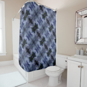 Storm Acrylic Pour Inspired Shower Curtain