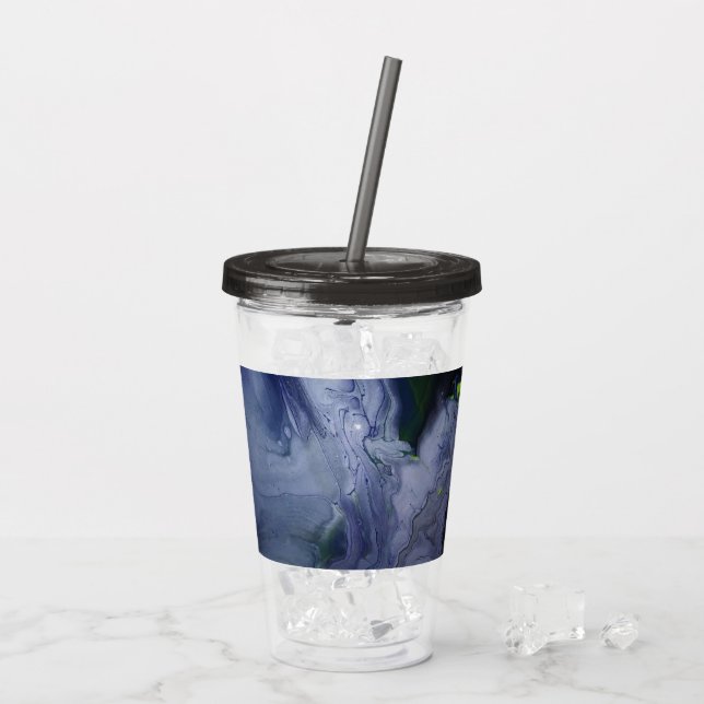 Storm Acrylic Pour Tumbler (Back Ice)
