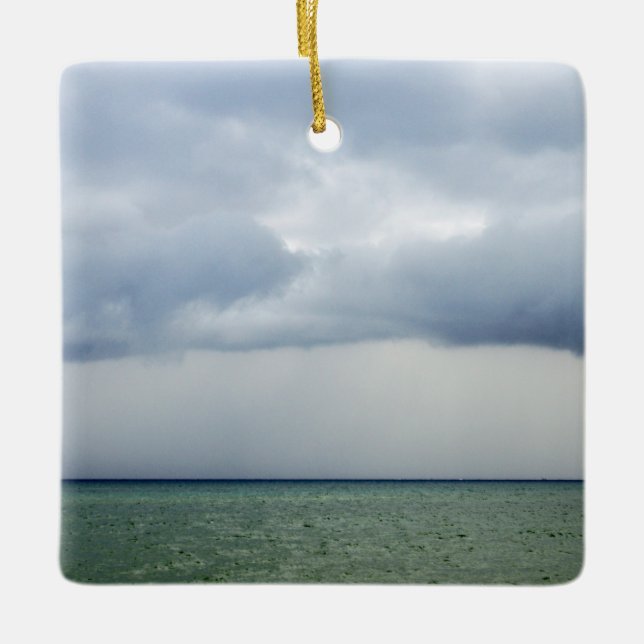 Storm At Sea Ceramic Ornament (Front)