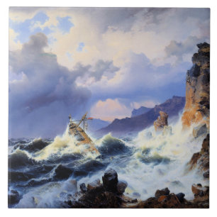 Storm at Sea off Norwegian Coast Tile