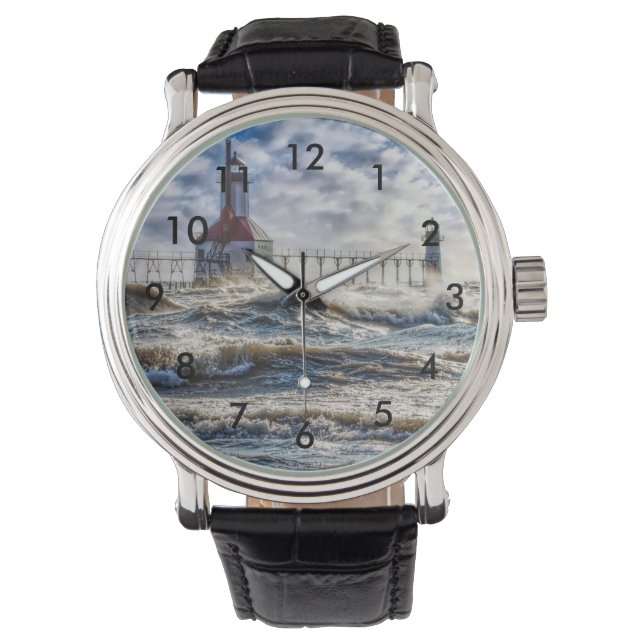 Storm At St Joseph Lighthouse Watch (Front)