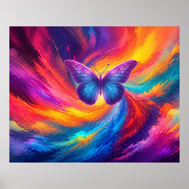 Storm Before the Butterfly Rainbow Of Colours Wall Poster (Front)