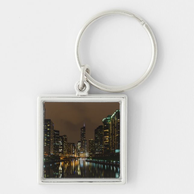 Storm Brewing Over Chicago Key Ring (Front)