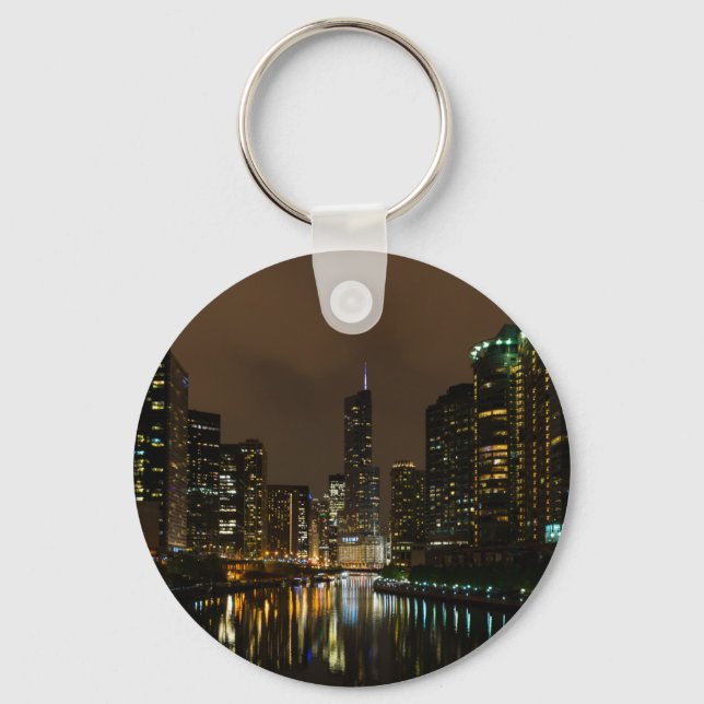 Storm Brewing Over Chicago Key Ring (Front)