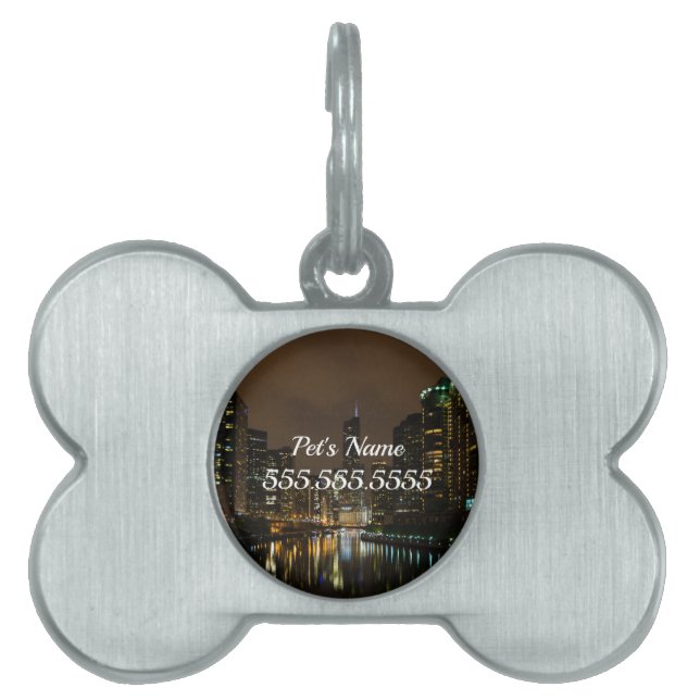 Storm Brewing Over Chicago Pet ID Tag (Front)