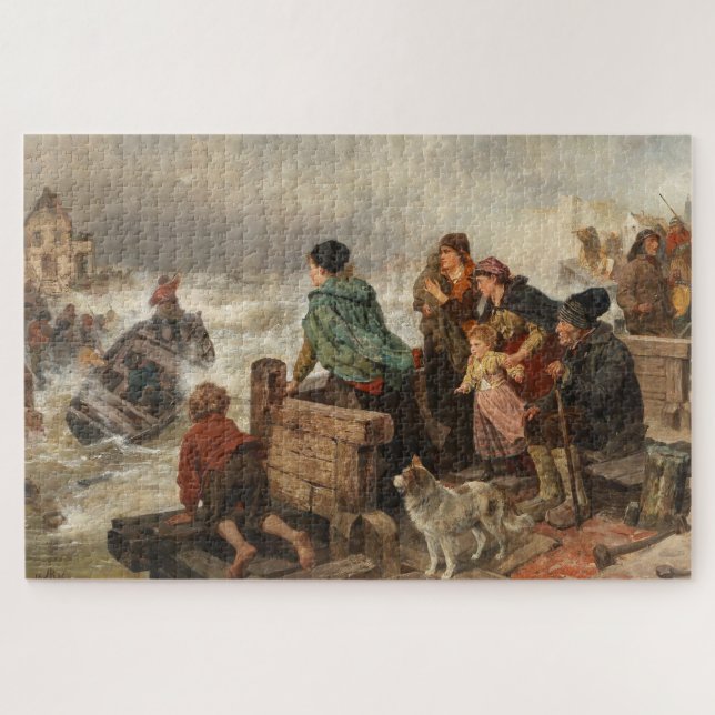 Storm by the Coast (by Rudolf Jordan) Jigsaw Puzzle (Horizontal)