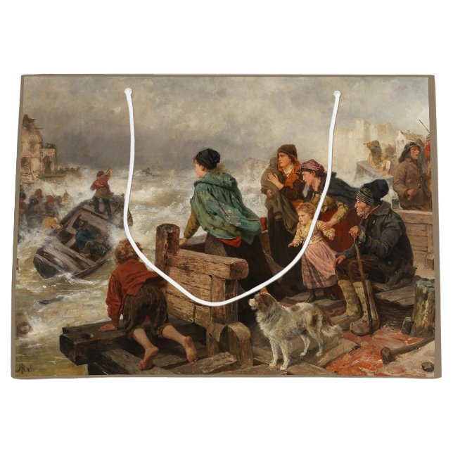 Storm by the Coast (by Rudolf Jordan) Large Gift Bag (Front)