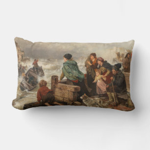 Storm by the Coast (by Rudolf Jordan) Lumbar Cushion