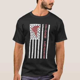 Storm Chaser American Flag Storm Chasing Tornado C T-Shirt