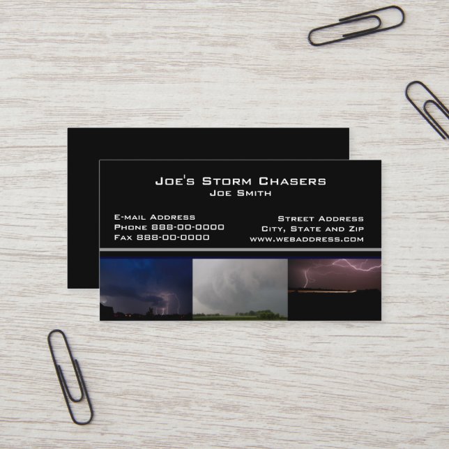 Storm Chaser Business Card (Front/Back In Situ)