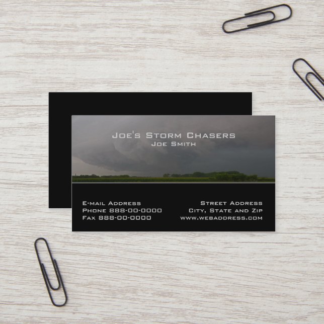 Storm Chaser Business Card (Front/Back In Situ)