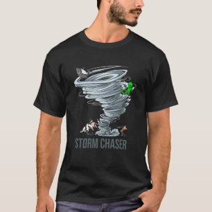 Storm Chaser Funny Tornado Alien Cow Weather Meteo T-Shirt