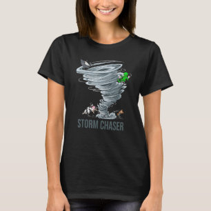 Storm Chaser Tornado Alien Cow Weather Meteorolog T-Shirt
