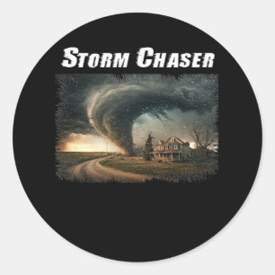 Storm Chaser Tornado Picture Meteorologist Weather Classic Round Sticker