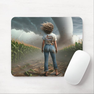 Storm Chaser Woman Watching a Tornado Mouse Mat