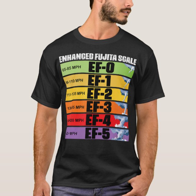 Storm Chasing Enhanced Fujita Scale Tornado Meteor T-Shirt (Front)