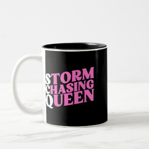 Storm Chasing Queen Funny Storm Chaser Cute Meteor Two-Tone Coffee Mug