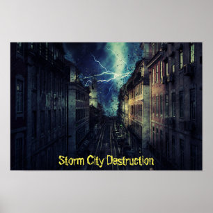 Storm City Destruction Poster