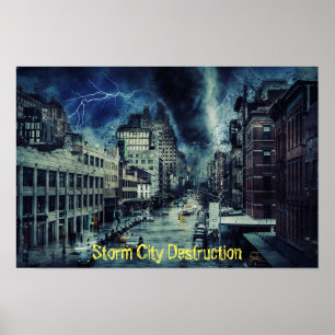 Storm City Destruction Poster