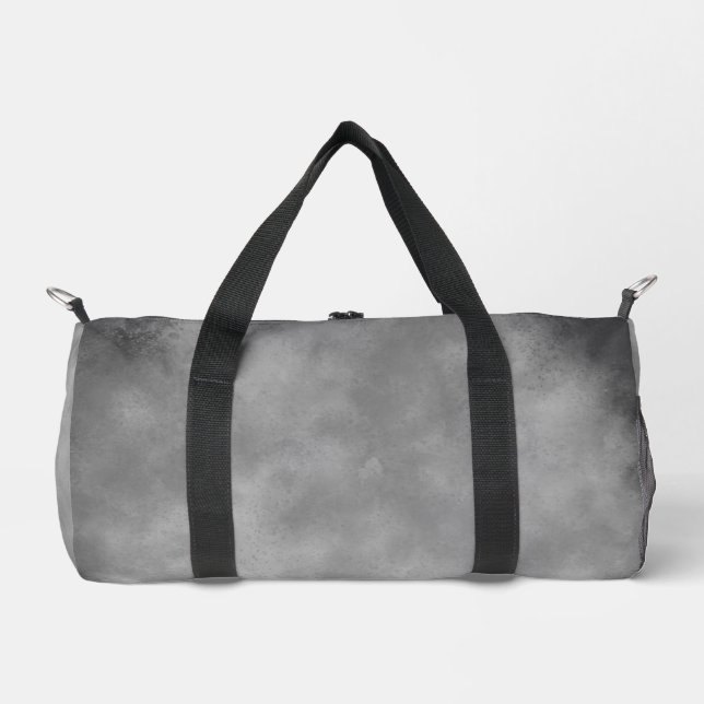 Storm  Cloud Effect Grey Monochrome  Duffle Bag (Front)