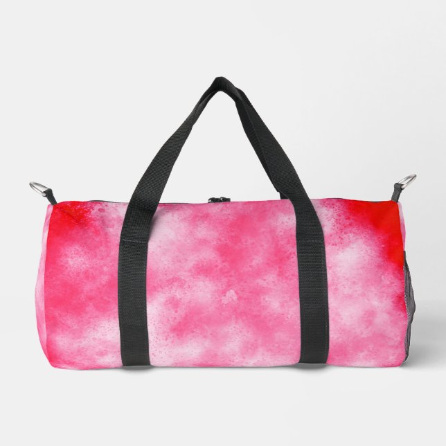 Storm Cloud Effect Pink & White  Duffle Bag (Front)