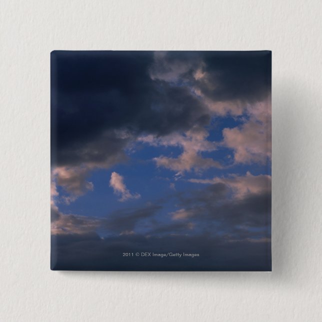 Storm clouds against blue sky 15 cm square badge (Front)
