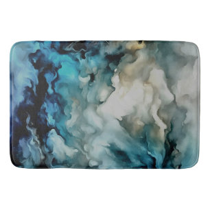Storm Clouds and Ocean Currents Abstract Art Bath Mat