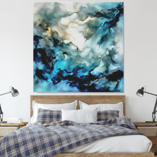 Storm Clouds and Ocean Currents Abstract Art Canvas Print